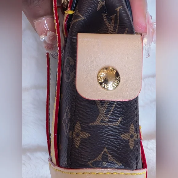 Stylish Upcycled Designer Mini Bag Keychain - Picture 3 of 6